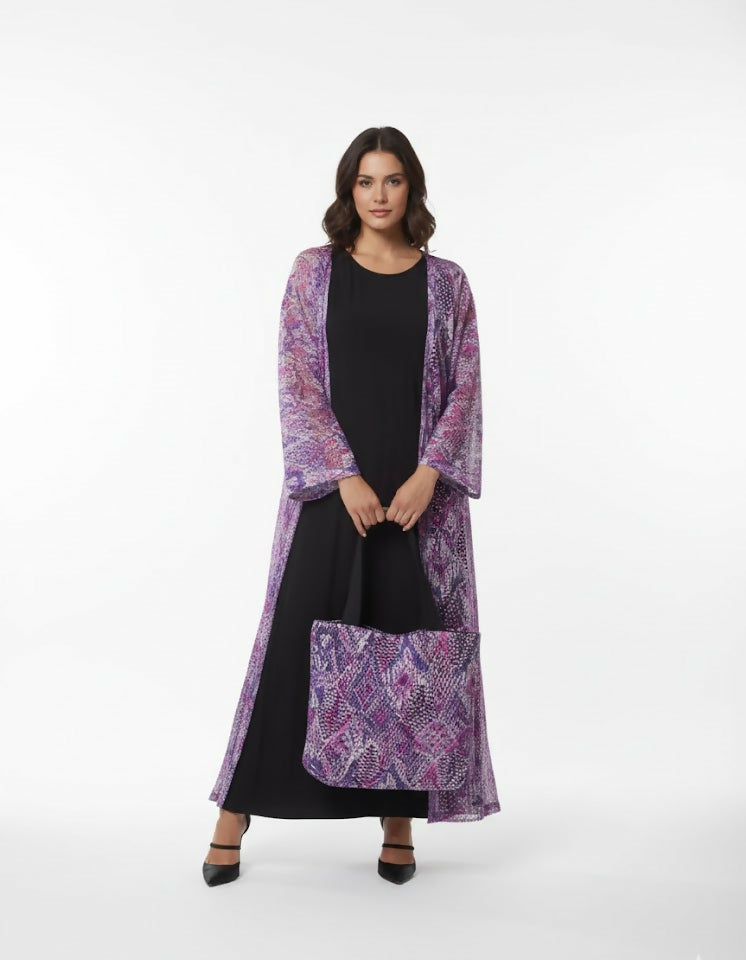 Casual Light Open Dress in Purple Free Size