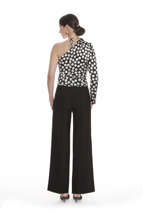 Blossom Dot Half-Shoulder Top