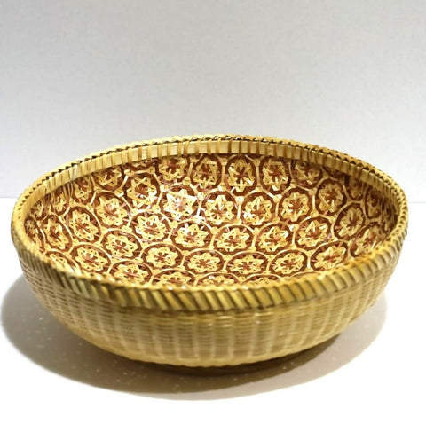 susarts handwoven decorated lattan basket