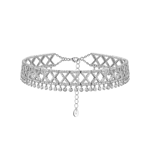 Choker with cubic zirconia