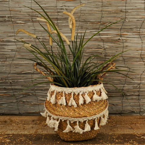 Macrame Wicker Woven Storage Basket Small