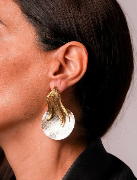Sophisticated Gold/silver Handmade earrings
