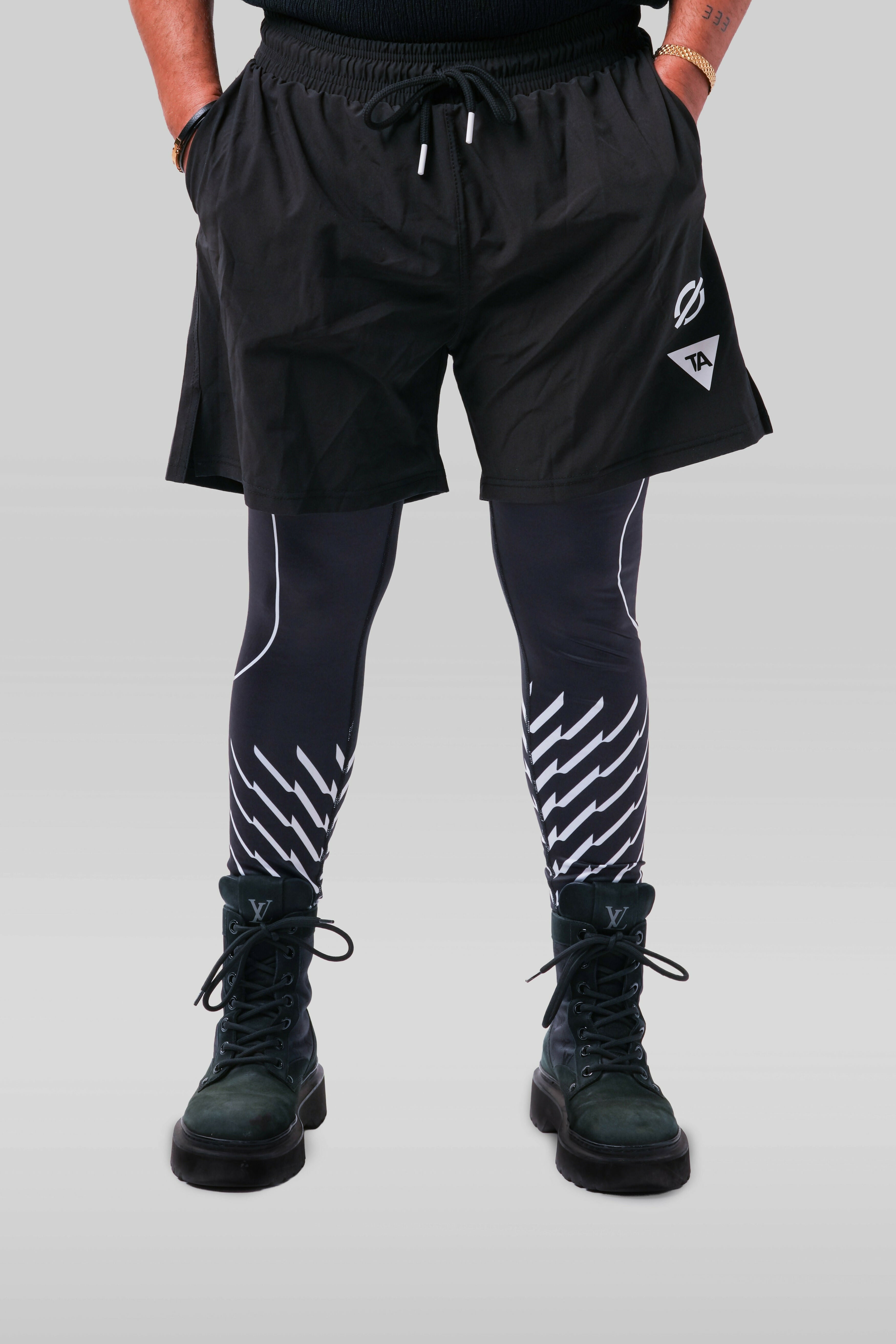 TA Active Shorts With Compression Leggings