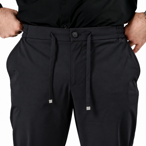 ANGELO KAHEL - TROUSERS BLK - PNT-6102