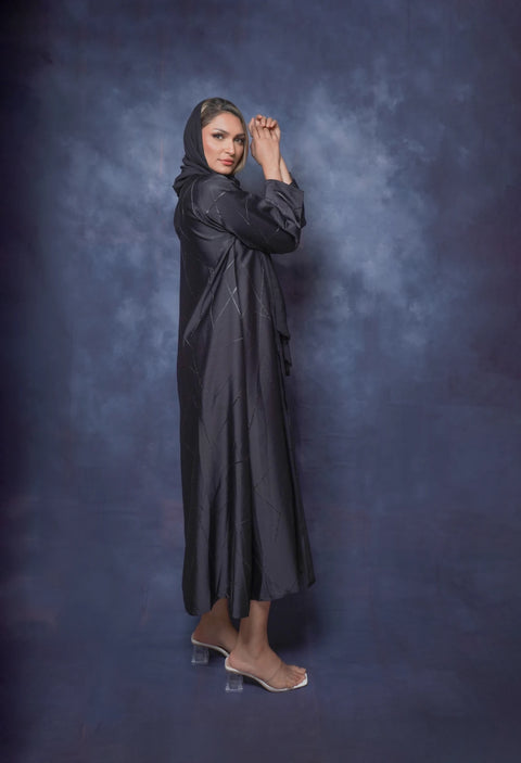 Elegant Modern women’s abaya consisting of three pieces decorated with scarf