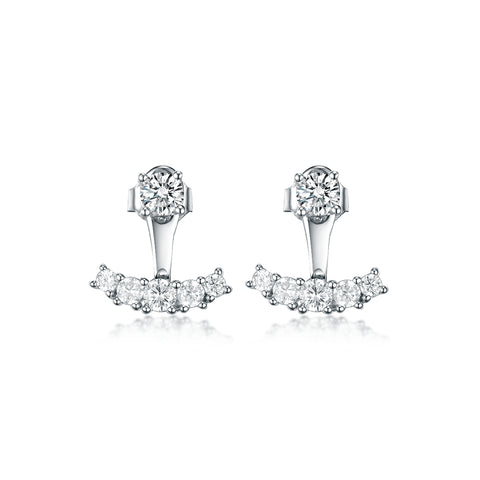 Earrings-jackets with large cubic zirconias