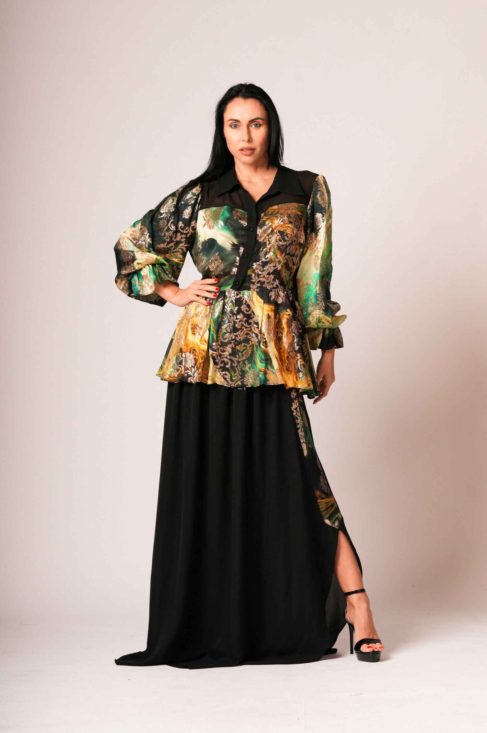 ELT Women Abaya Black Dress Colorful Details Elegant Comfortable 9631 Model