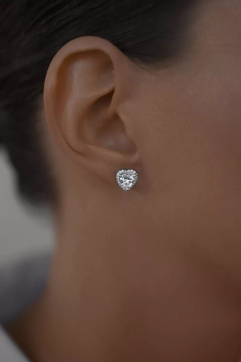 Earstuds Hearts With Pave