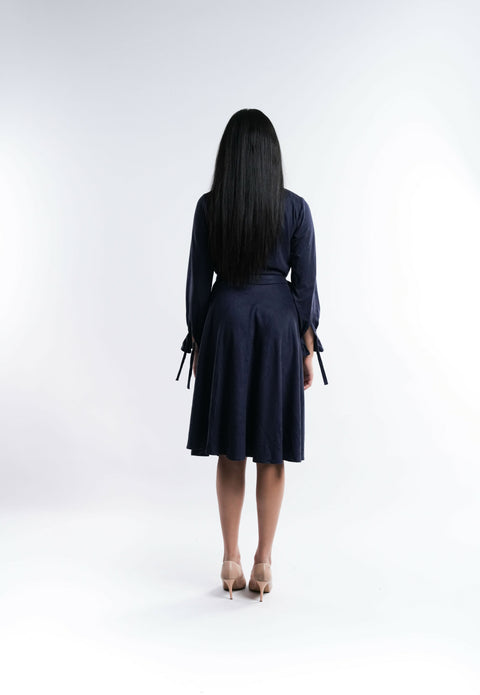 Navy Suede Dress