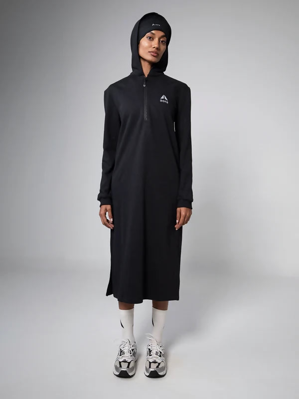 MERAKI HALF ZIP HOODIE BLACK