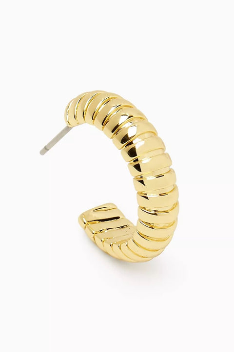 Snake Chain Hoops- Gold