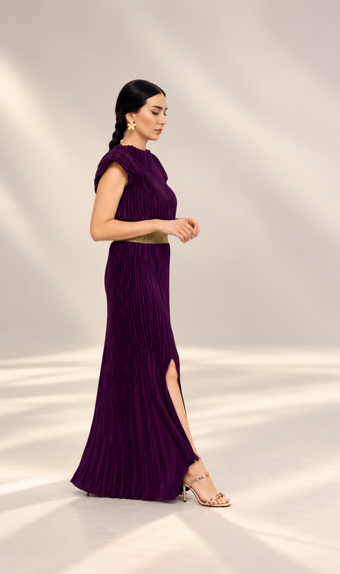 Icona Stile Purple Pleated Co-ord Set