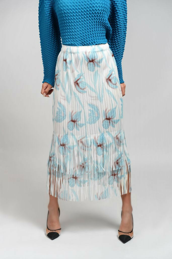 Women's Skirts White blue