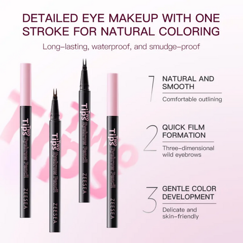 ZEESEA two tips eyebrow pencil 02 GRAYISH BLACK