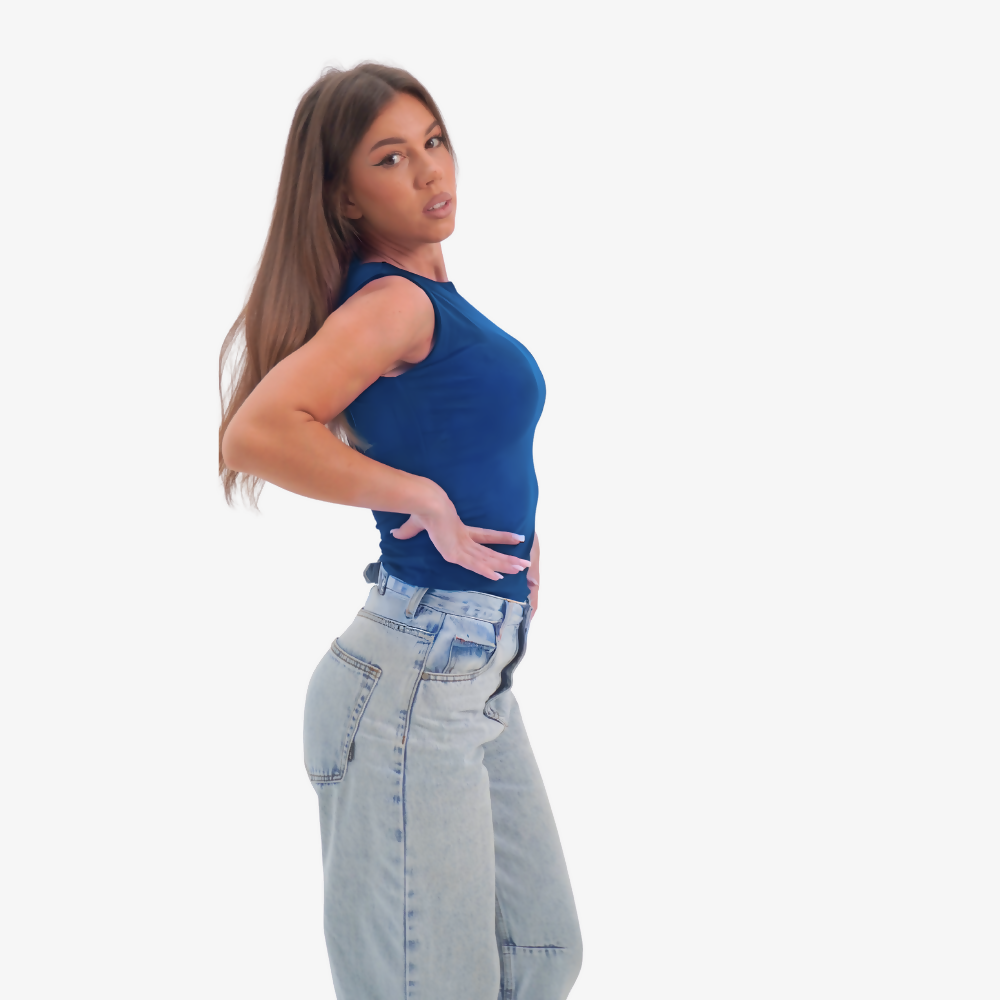 Emma - straight neckline top petrole