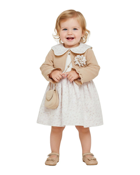 BOMBILI Girls Dress with a bag - Camel