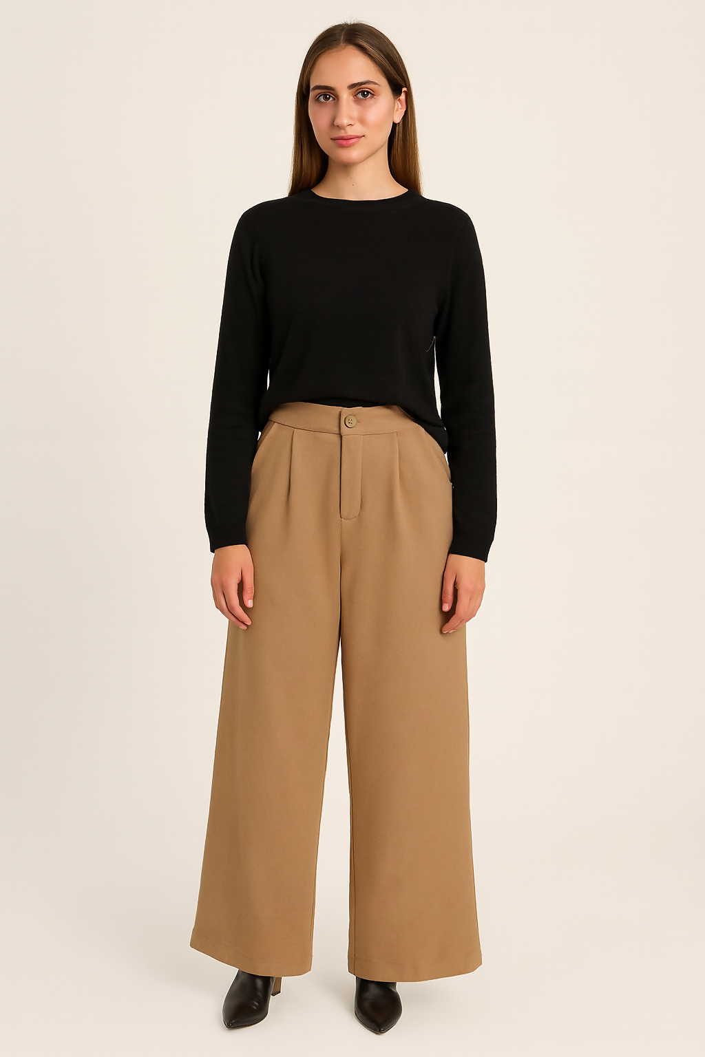 MY PEANUT Bej Palazzo Pants