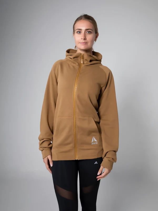 OVERSIZED ZIPPER HOODIE CARAMEL