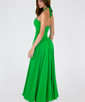 Sunset-Green-High-Slit-Halter-Neck-Maxi-Dress-back