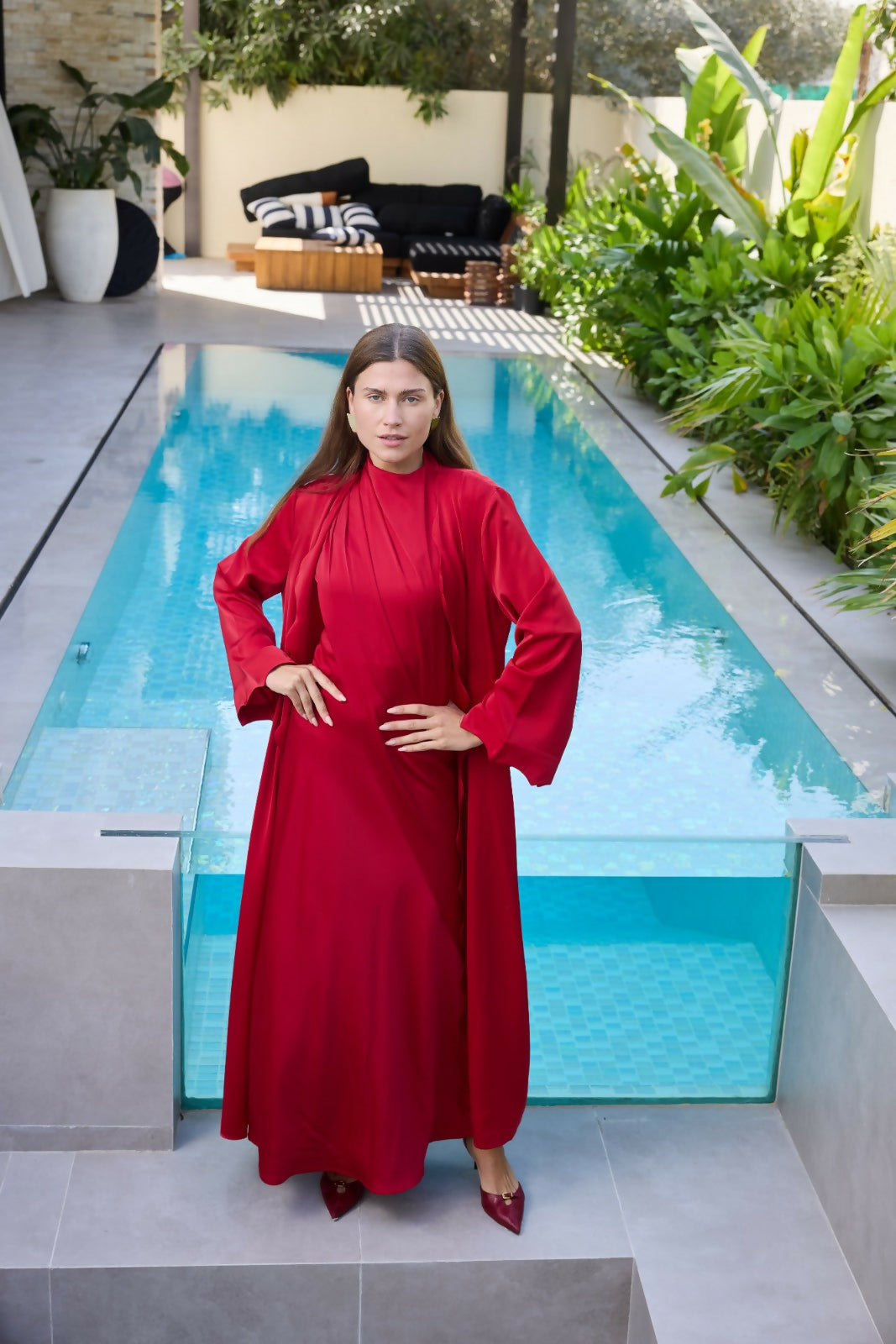 Aria Abaya - Radiant Red