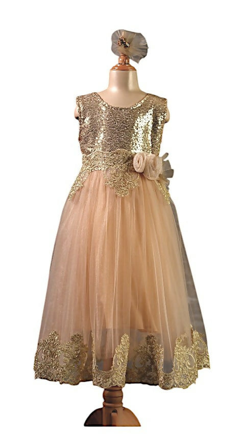 VALENTINA D'OR MAXI DRESS - BEIGE