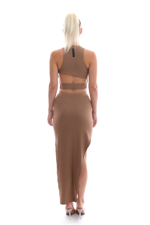 Slit Top & Skirt - Biege 2