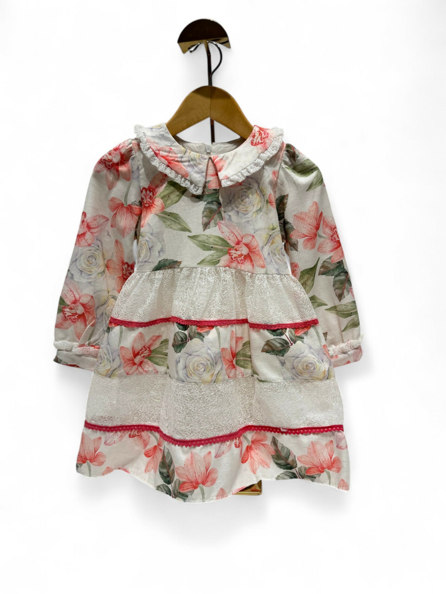REBECCA FLORAL DRESS WITH PEONY HEARBAND- RED