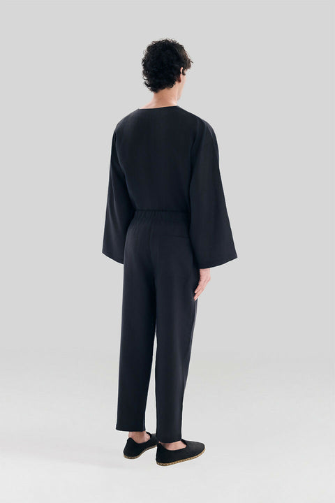 T 03 Black Linen T-Shirt