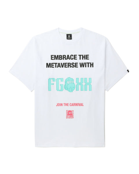 Metaverse White T-shirt in Cotton Jersey