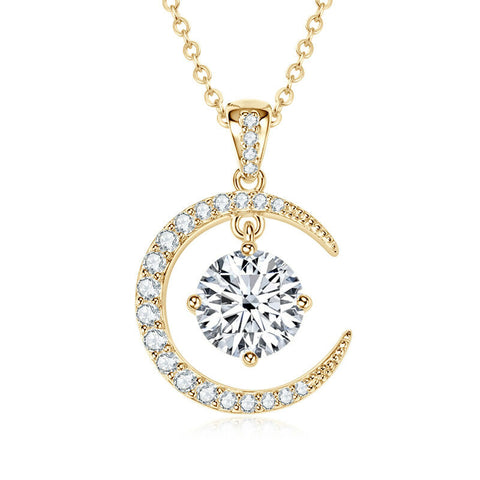 Layluna 2CT Moissanite Crescent Necklace