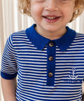 F1398 - ANCHOR STRIPE SS POLO - MAZERINE BLUE CLOUD DANCER STRIPE - Extra 2