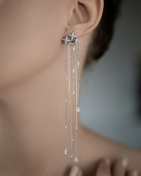 Long jacket-earrings the Polar star