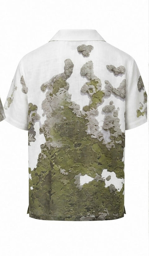 SS Fluid Print Shirt Green