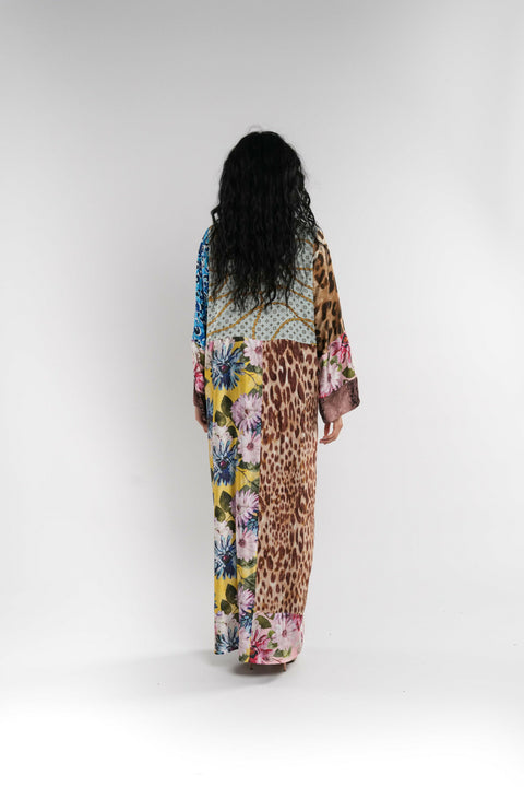 Lined Silk Patchwork Abaya