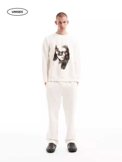 White Fleece Pullover "Romanticism" X MVDR