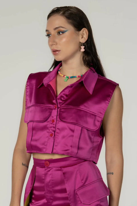 Fuchsia Pink Vest Top