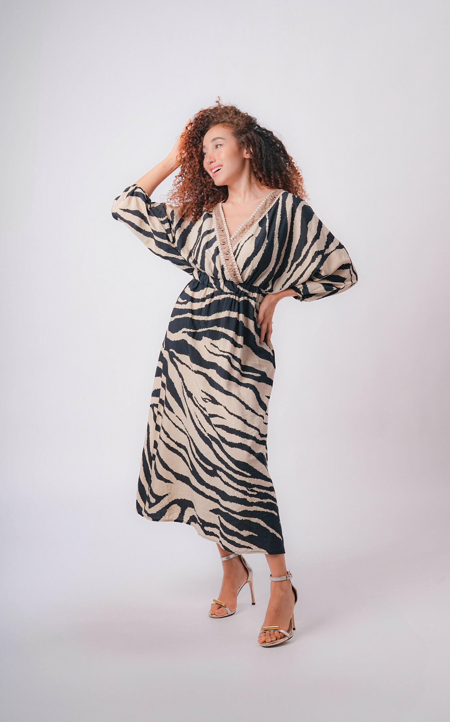 LONG SLEEVE ZEBRA DRESS