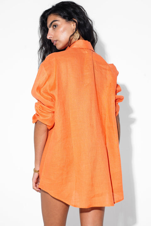 CECILEHOB Boyfriend Shirt Orange
