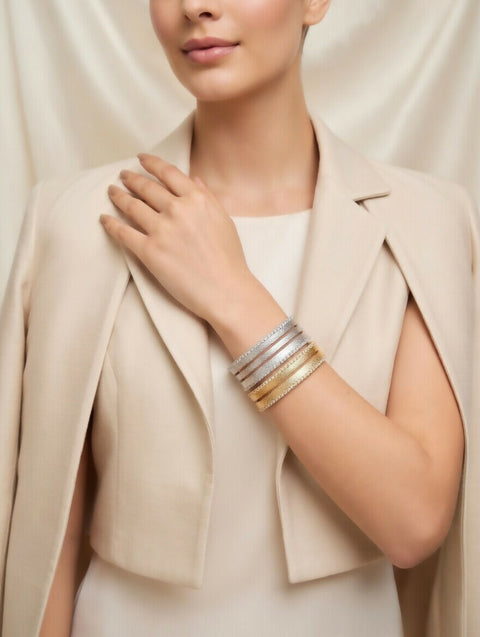 Alina Handmade Cuff Silver with natural zircon