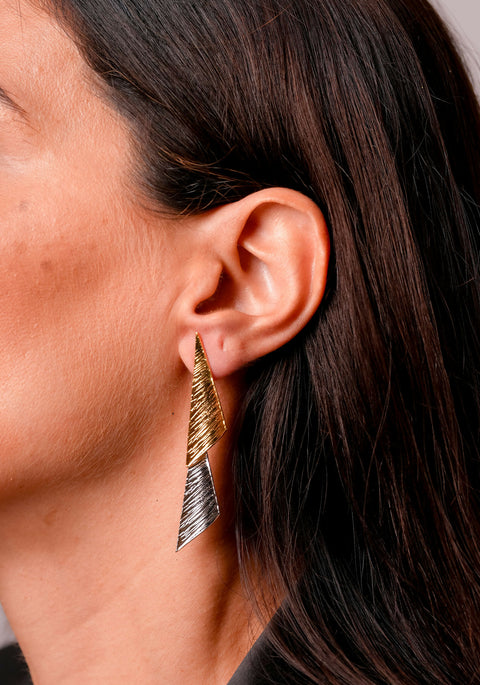 Geometric Brilliance Gold/silver Handmade Earrings