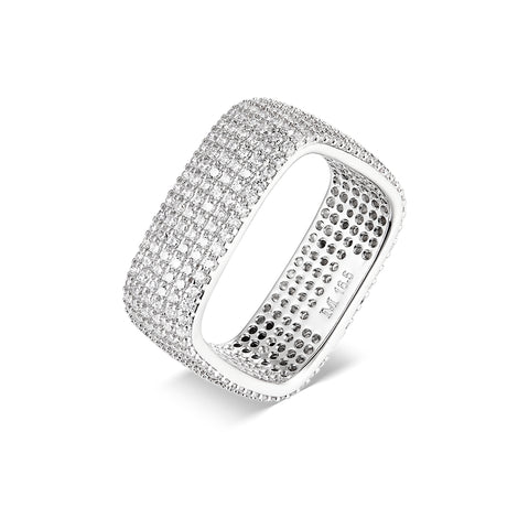 Square ring in a scattering of cubic zirconia