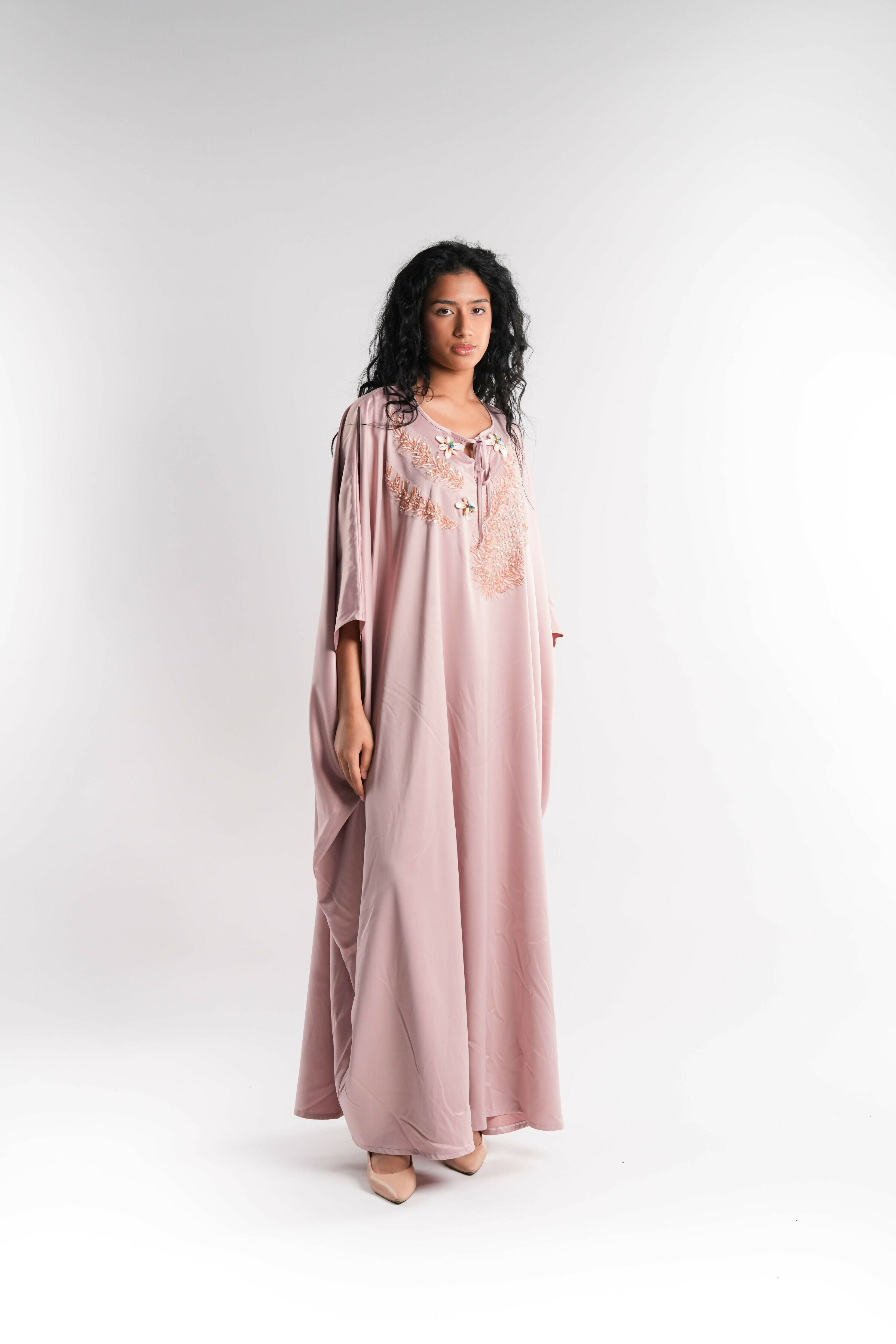 Embellished Satin Kaftan