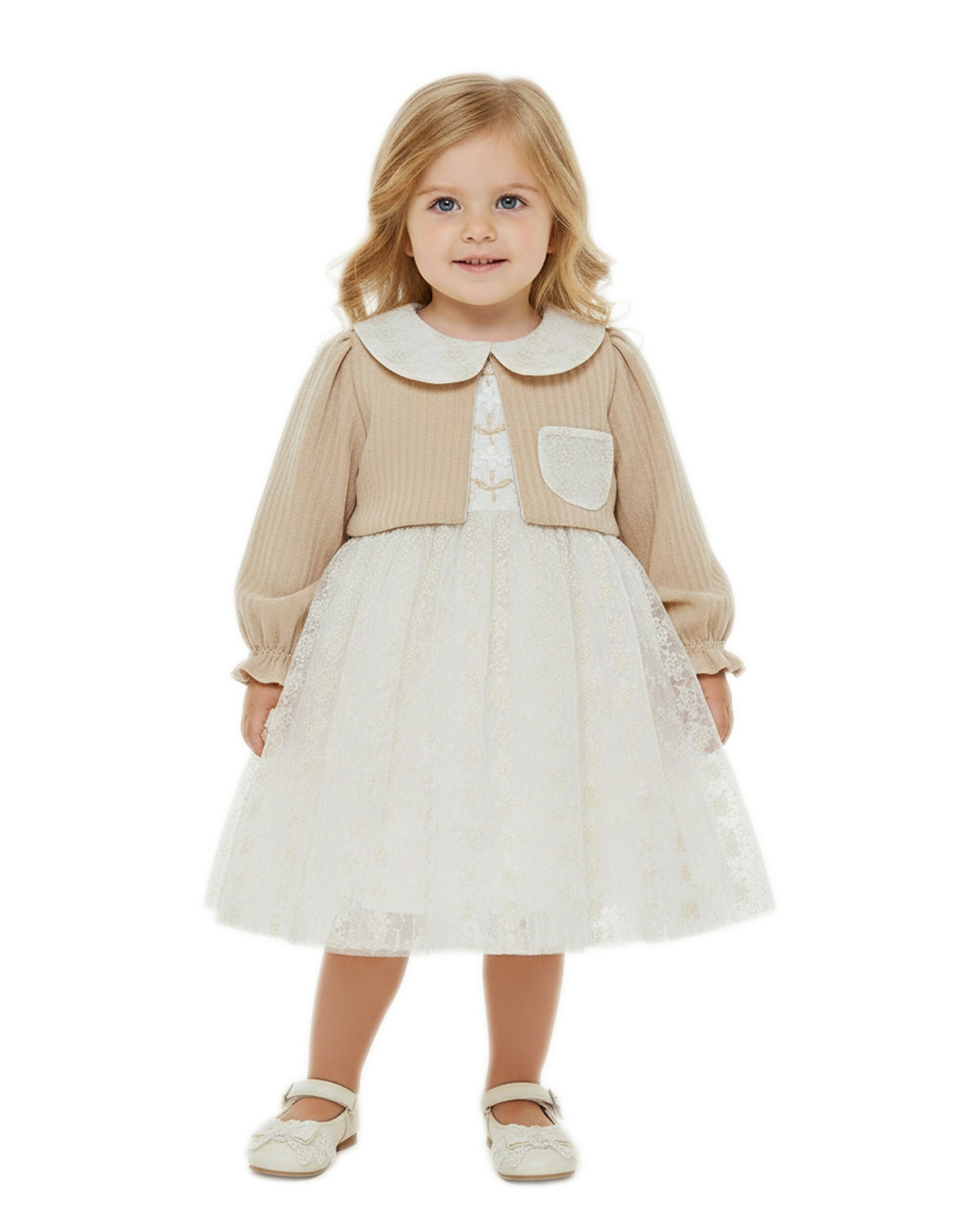 BOMBILI Girls Dress - Beige