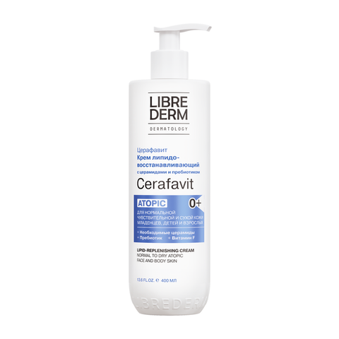 Librederm Cerafavit Lipid-Restoring Cream With Ceramides And Precursors For Face And Body, 400 Ml