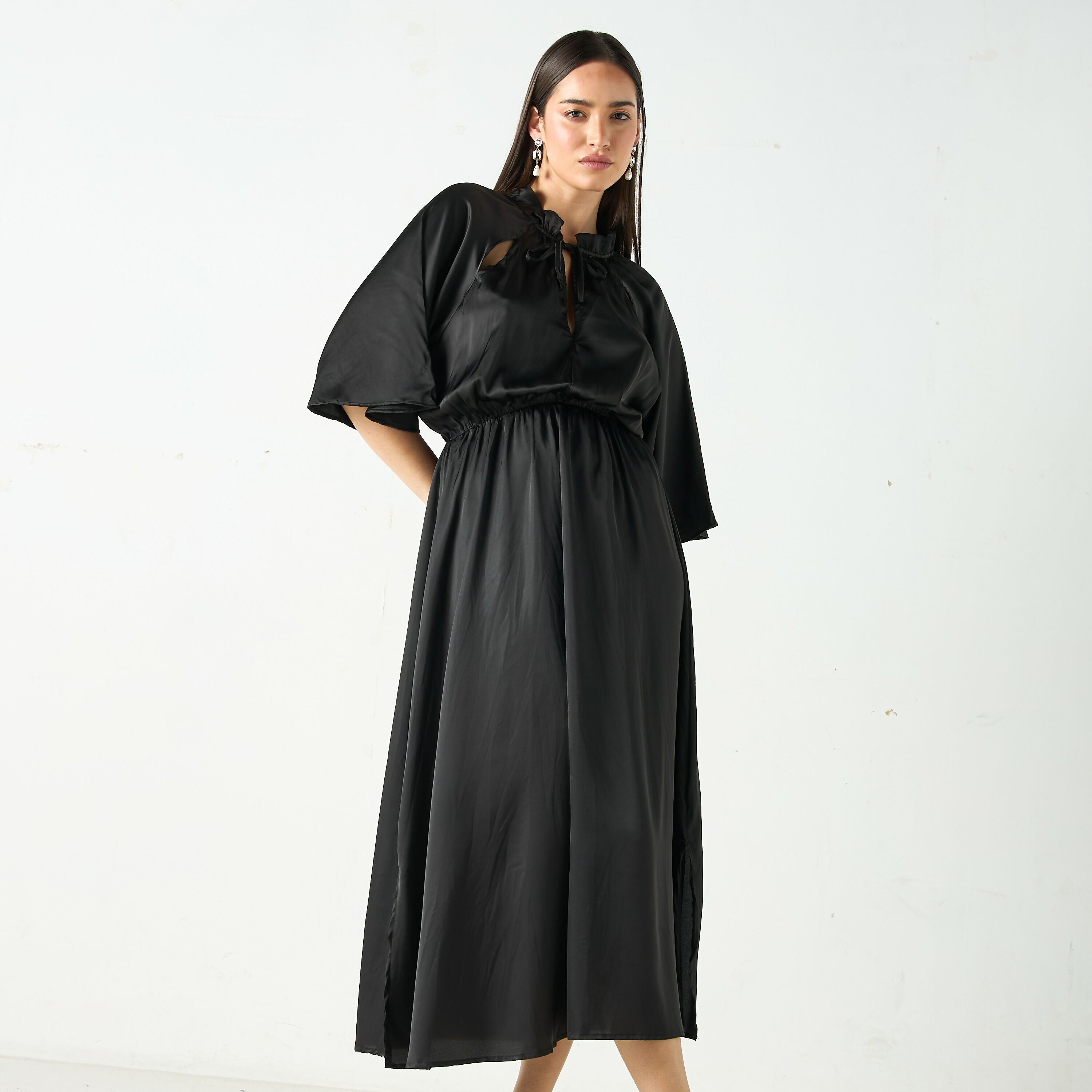 Crinkle Satin Dress