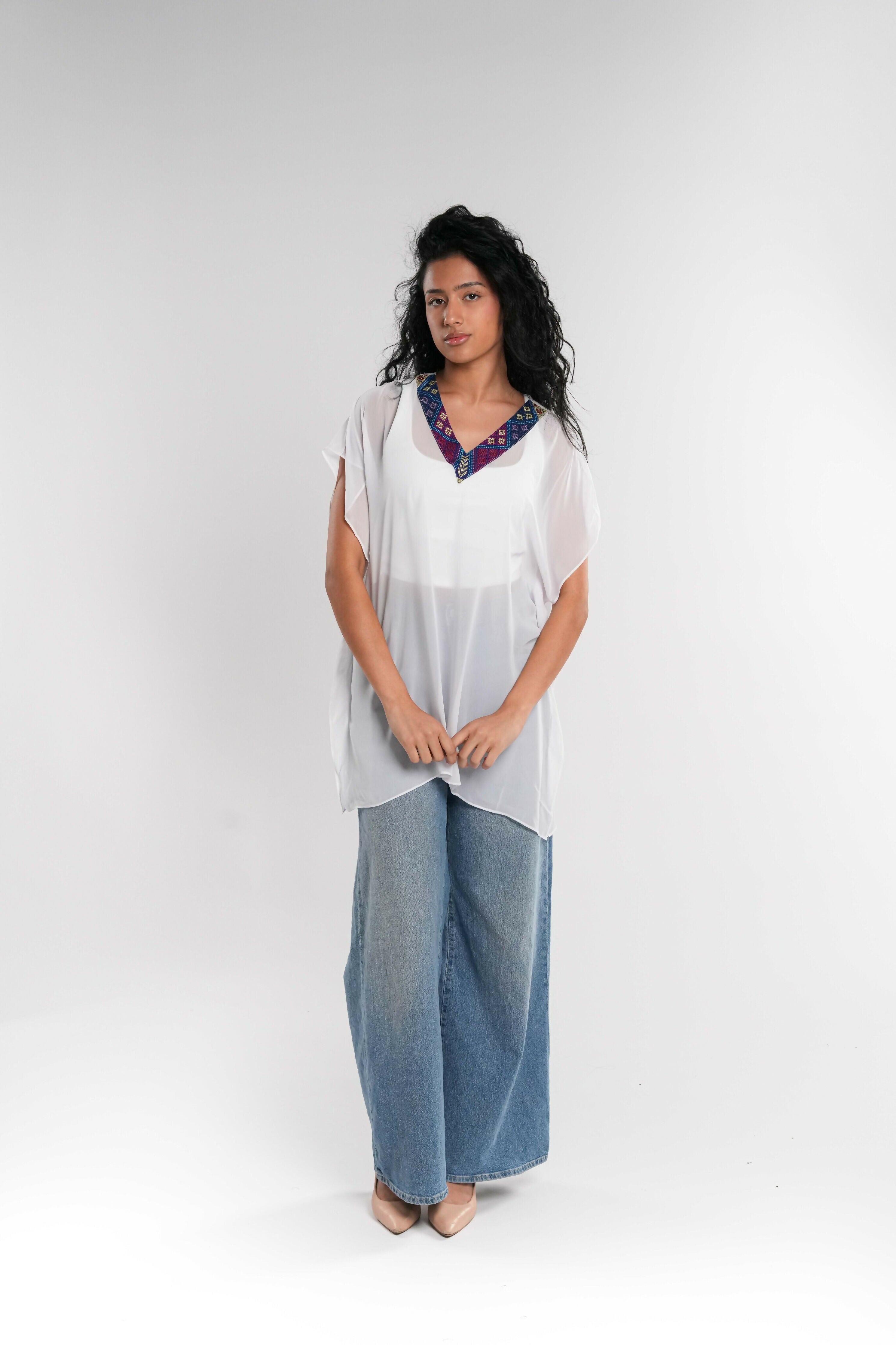 White Embroidered Tunic