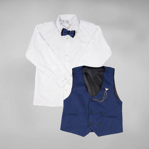 MINIFACE Senior Boys Tuxedo Set in Blue