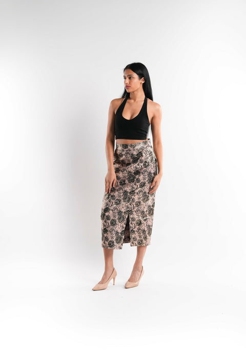 Floral Brocade Skirt