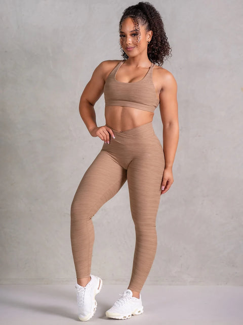 Ryderwear Icon Scoop Neck Sports Bra Mocha Marl