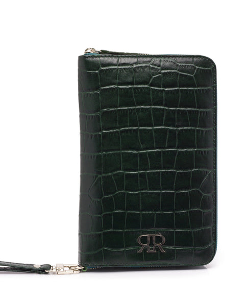 GINEVRA GREEN LEATHER DOCUMENT HOLDER